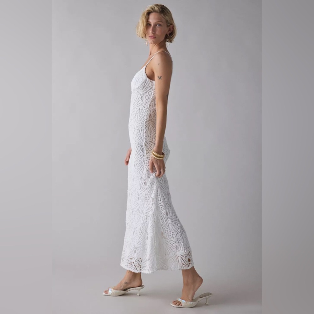 Bardot Andoni White Seashell Crochet Midi Dress, Size 4, $169 - Picture 10 of 14